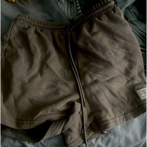 Brown shorts.